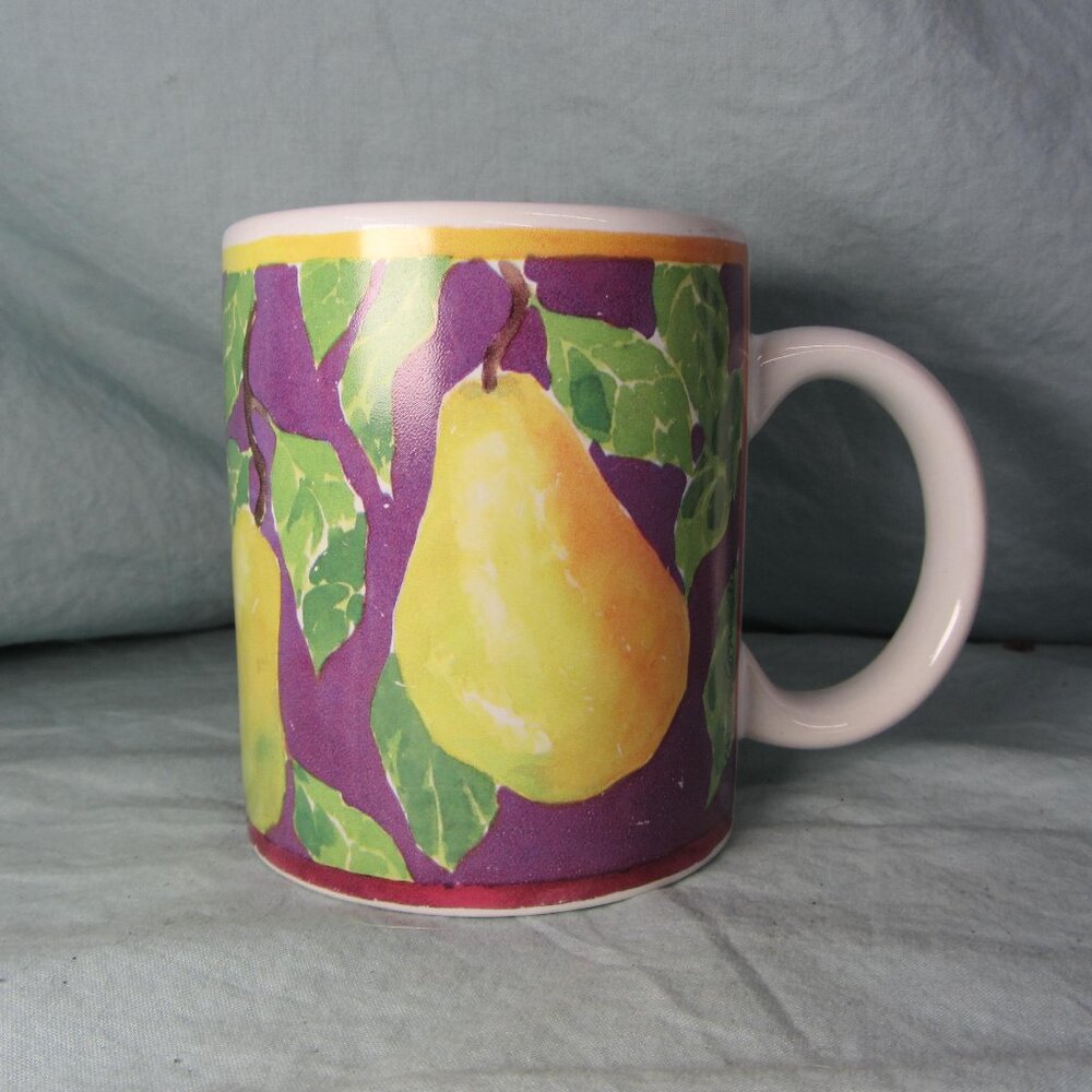 *BOGO mugs* 12 oz mug pears 1990 cypress point Gerrica Connolly (w2663)